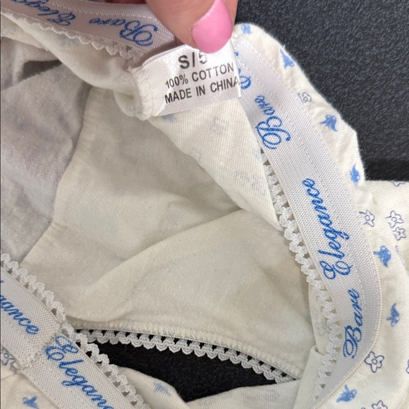 Bare Elegance Cream and Blue Patterned Underwear - Picture 2 of 2